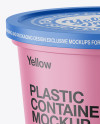 Matte Plastic Container Mockup - Front View (High-Angle Shot)