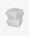 Two Paper Burger Boxes Mockup - Half Side View