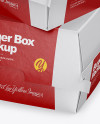 Two Paper Burger Boxes Mockup - Half Side View