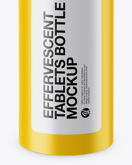 Matte Effervescent Tablets Bottle Mockup (High-Angle Shot)