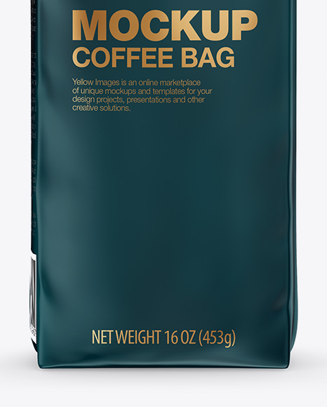 Matte Coffee Bag with Valve Mockup - Front View