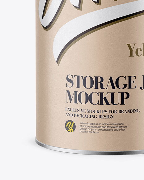 Kraft Storage Jar Mockup - Front View