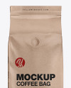 Kraft Coffee Bag with Valve Mockup - Front View