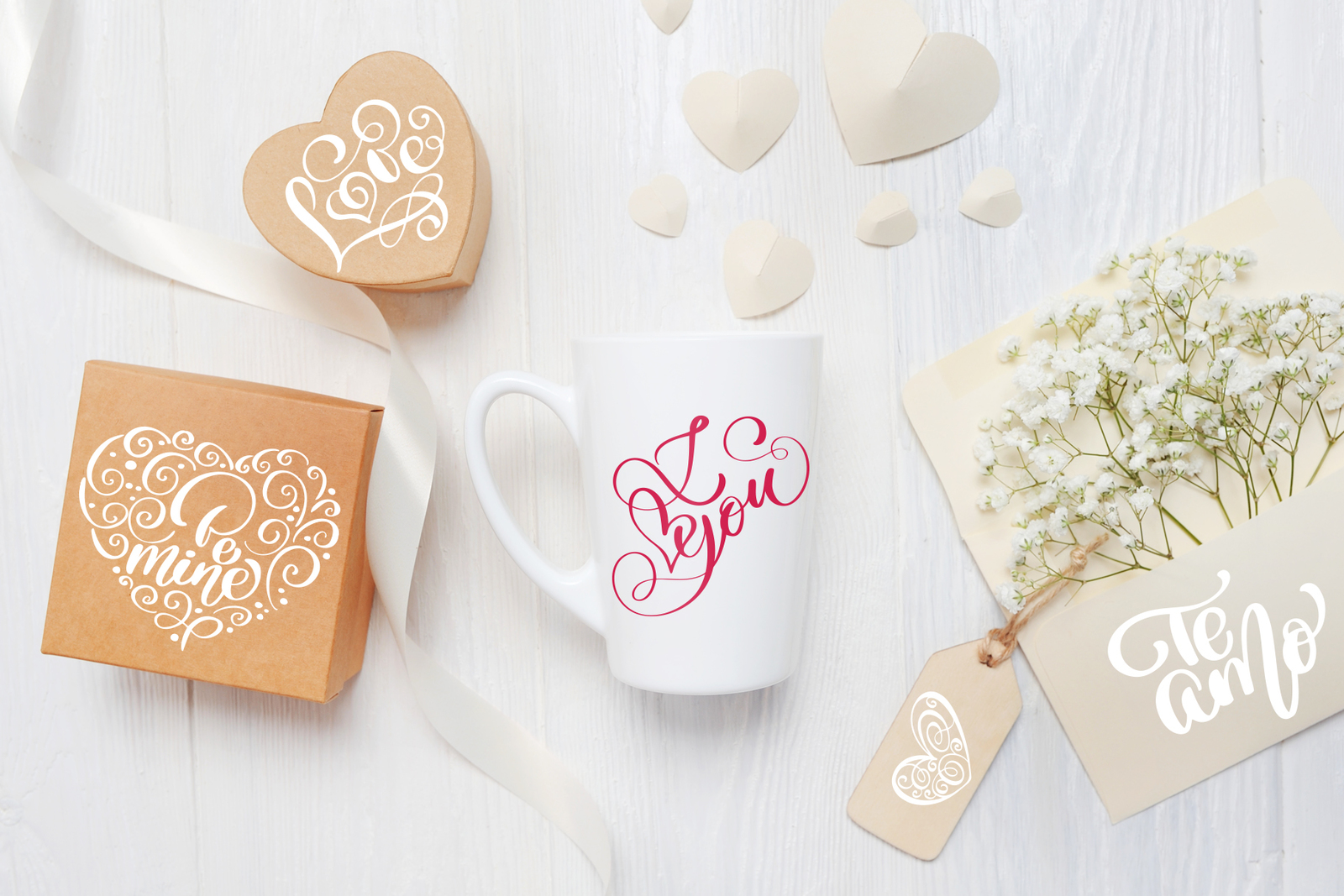 Valentine&#039;s Day lettering photo overlays