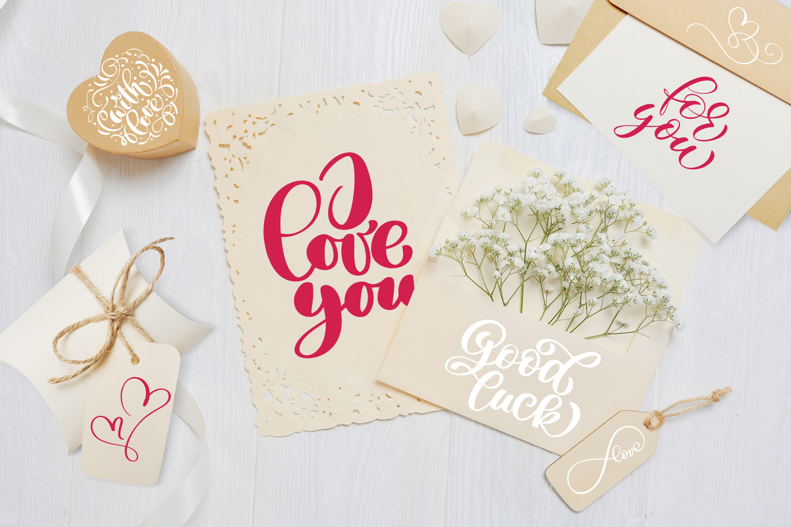 Valentine&#039;s Day lettering photo overlays