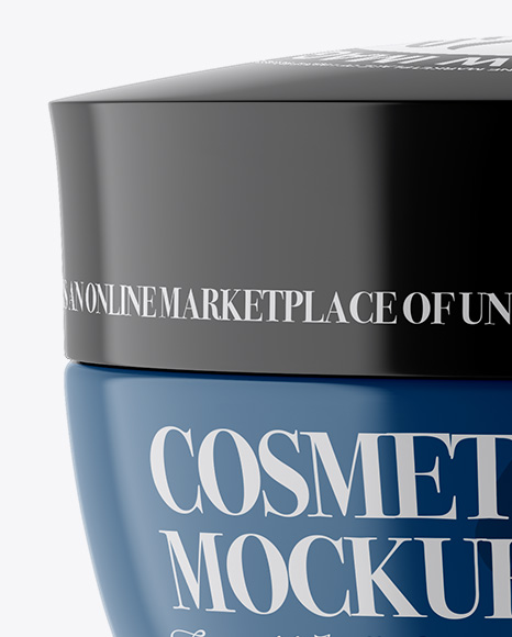 Glossy Cosmetic Jar Mockup