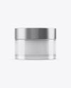 50ml Transparent Cosmetic Jar With Metallic Cap Mockup