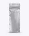 Matte Metallic Coffee Bag with Valve Mockup - Front View