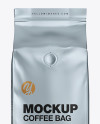 Matte Metallic Coffee Bag with Valve Mockup - Front View