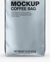 Matte Metallic Coffee Bag with Valve Mockup - Front View