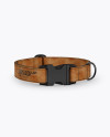 Leather Dog Collar Mockup - Front View (High-Angle Shot)