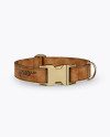 Leather Dog Collar Mockup - Front View (High-Angle Shot)