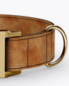 Leather Dog Collar Mockup - Front View (High-Angle Shot)