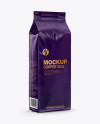 Glossy Coffee Bag with Valve Mockup - Half Side View