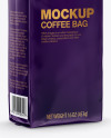 Glossy Coffee Bag with Valve Mockup - Half Side View