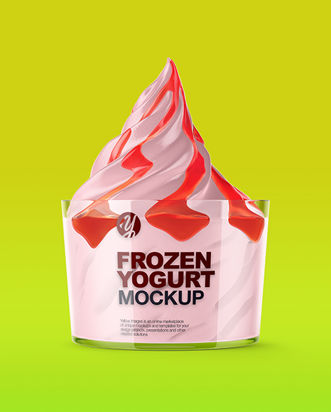 Cup With Frozen Yogurt Mockup