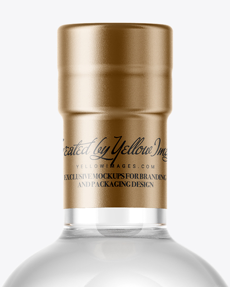 Dry Gin Bottle with Wooden Cap Mockup