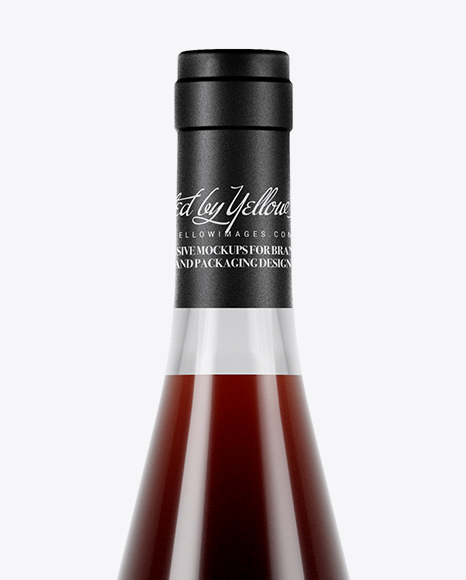 750ml Clear Glass Red Wine Bottle Mockup 750ml Clear Glass Red Wine Bottle Mockup