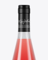 750ml Clear Glass Pink Wine Bottle Mockup