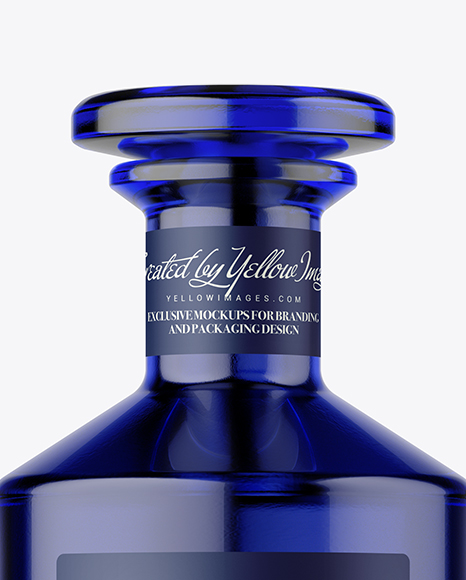 Blue Glass Bottle Mockup