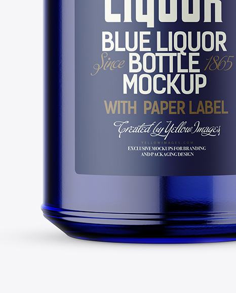 Blue Glass Bottle Mockup