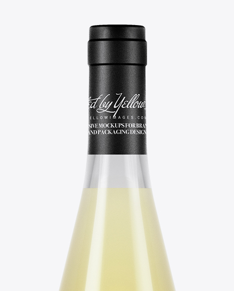 750ml Clear Glass White Wine Bottle Mockup