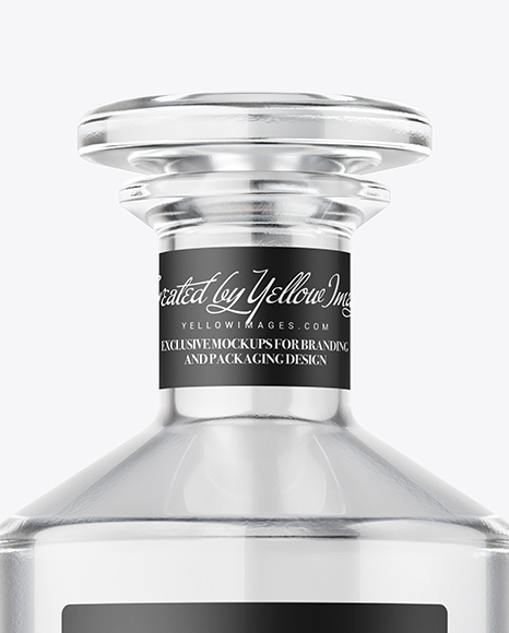 Clear Glass Vodka Bottle Mockup