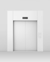 Elevator With Closed Doors Mockup