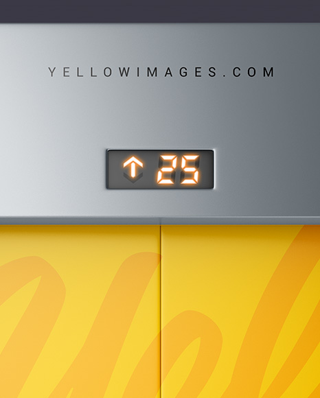 Elevator With Closed Doors Mockup