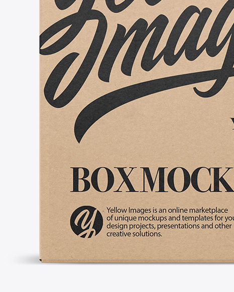 Kraft Paper Box Mockup - Front View