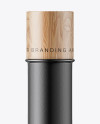 Ceramic Cosmetic Bottle With Wooden Cap Mockup Ceramic Cosmetic Bottle With Wooden Cap Mockup