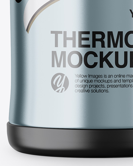 Matte Metallic Thermos Mockup