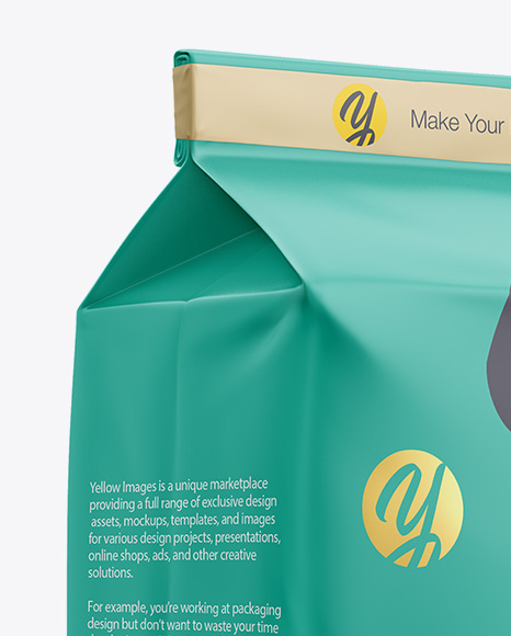 Matte Paper Flour Bag Mockup - Halfside View (Eye-Level Shot)