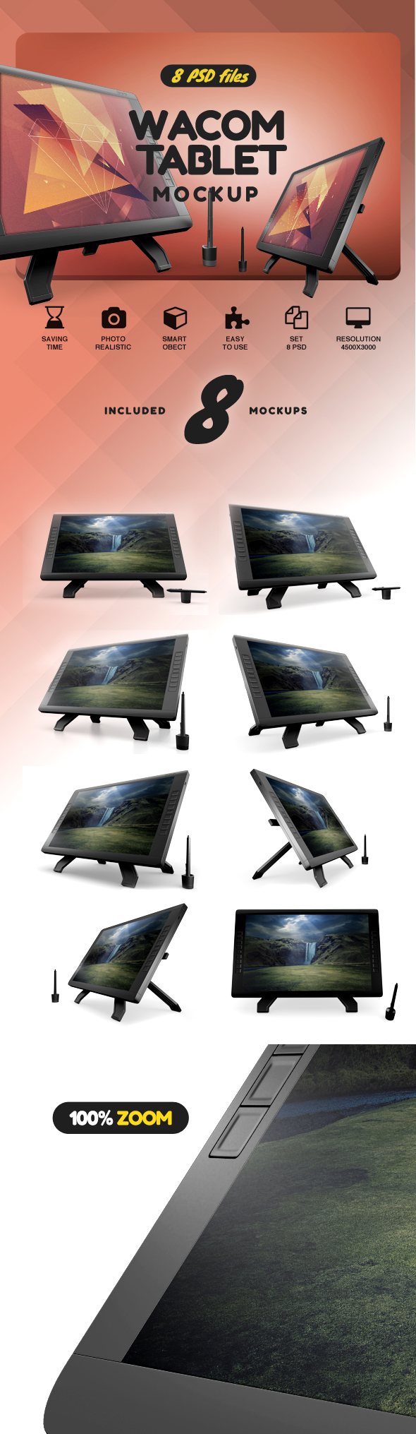 Wacom Graphic Screen Tablet Mock-up