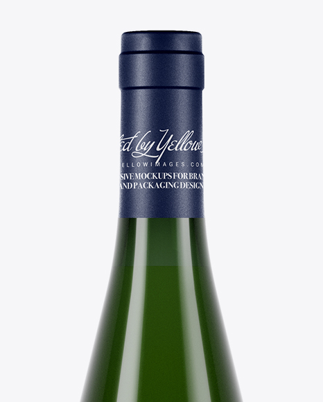 750ml Green Glass White Wine Bottle Mockup