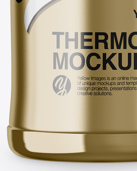 Metallic Thermos Mockup