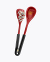 Glossy World Cup Victory Spoons Mockup - Half Side View