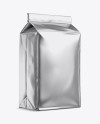 Metallic Paper Flour Bag Mockup - Halfside View (Eye-Level Shot)