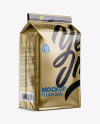 Metallic Paper Flour Bag Mockup - Halfside View (Eye-Level Shot)