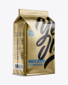 Metallic Paper Flour Bag Mockup - Halfside View (Eye-Level Shot)