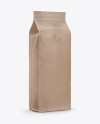 Kraft Coffee Bag with Valve Mockup - Half Side View