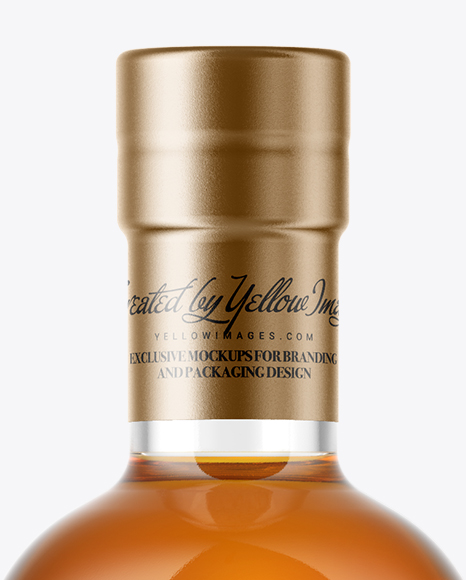 Whiskey Bottle with Wooden Cap Mockup