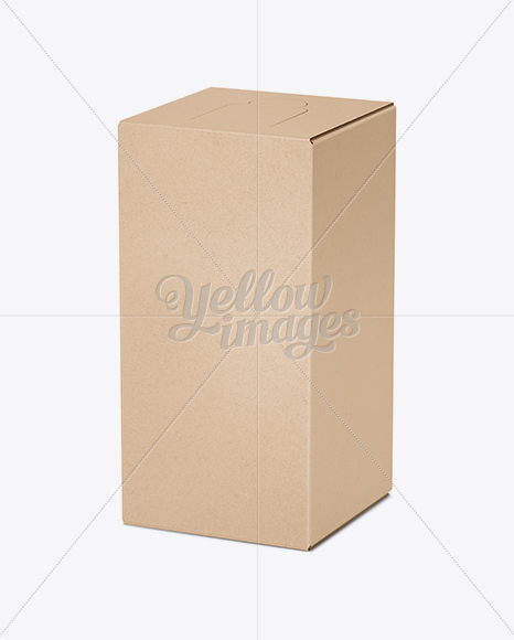 Kraft Paper Wine Box - 70° Angle - Free Download Images High Quality