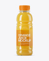 Plastic Bottle W/ Orange Juice Mockup