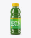 Plastic Bottle with Green Smoothie Mockup