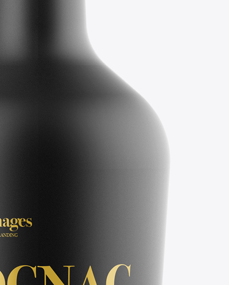 Cognac Black Matte Bottle Mockup - Front View