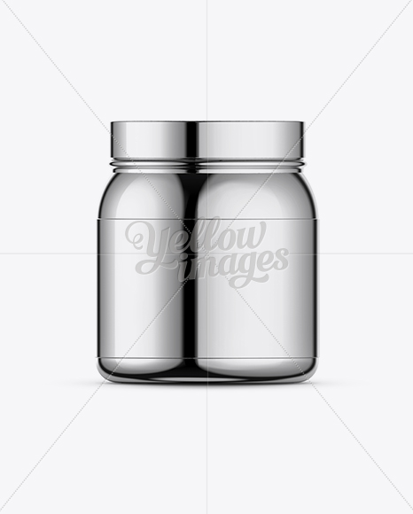 Chrome Protein Jar Mockup Chrome Protein Jar Mockup