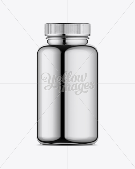 Chrome Pill Jar Mockup