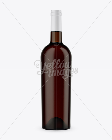 Dark Amber Glass Bordeaux Bottle Mockup