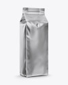 Glossy Metallic Coffee Bag with Valve Mockup - Half Side View